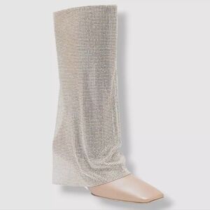 $1635 Benedetta Bruzziches Women's 36/6 Virginia Crystal Drape Boot New *Flaw*